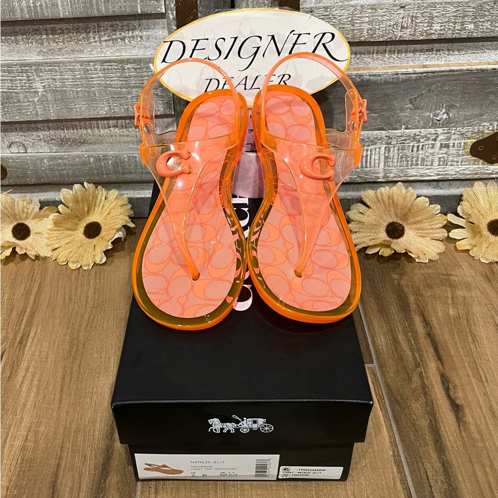 Authentic COACH Natalee Jelly Tangerine Sandal Size 6B NIB C3067